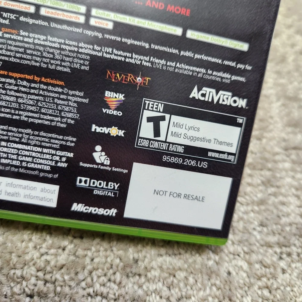 Guitar Hero 5 Microsoft Xbox 360 Game Complete with Manual 2009